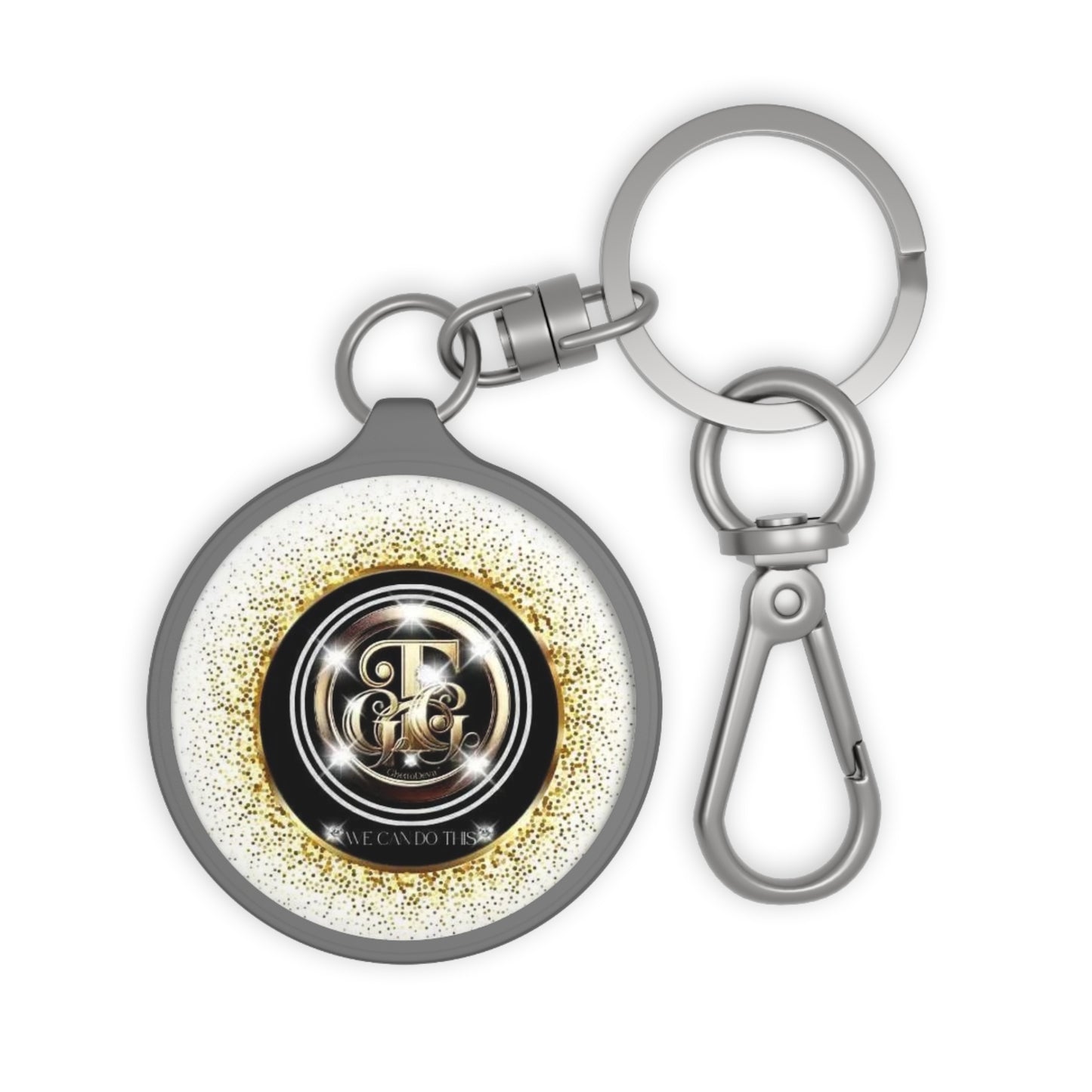 Gold Monogram Keyring Tag — Elegant Personalized Keychain